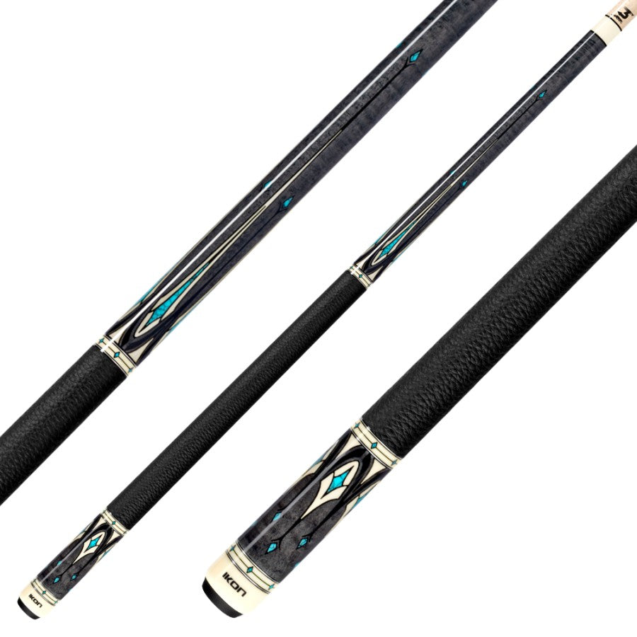Billardqueue, Pool, Predator IKON 4-5, Uni-Loc, Centro Oberteil, schwarzer dünner Ring, 12,4 mm UL