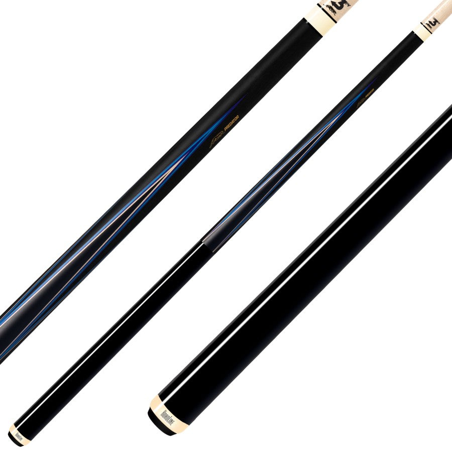 Billardqueue, Pool, Predator Sneaky Pete SP4 BL NW, Uni-Loc, Centro Oberteil, schwarzer dünner Ring, 12,4 mm UL