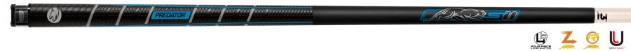 Billardqueue, Pool, Predator Sport 2 AMP SW, Uni-Loc, Centro Oberteil, schwarzer dünner Ring, 12,4 mm UL