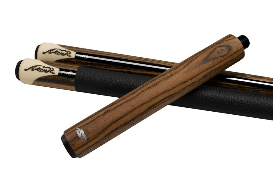 Billardqueue, Pool, P3 Revo Bocote LL, Uni-Loc, inkl. 8 inch QR2 extension, Bocote, Centro Oberteil, schwarzer dünner Ring, 12,4 mm UL