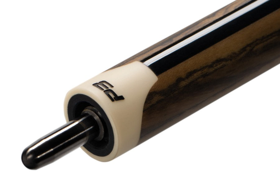 Billardqueue, Pool, P3 Revo Bocote NW, Uni-Loc, inkl. 8 inch QR2 Extension, Bocote, Centro Oberteil, schwarzer dünner Ring, 12,4 mm UL