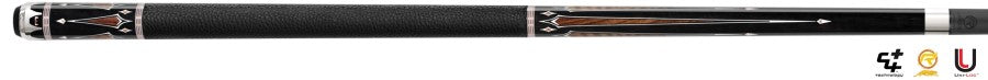 Billardqueue, Pool, Predator Throne 3-1, Uni-Loc, Centro Oberteil, schwarzer dünner Ring, 12,4 mm UL