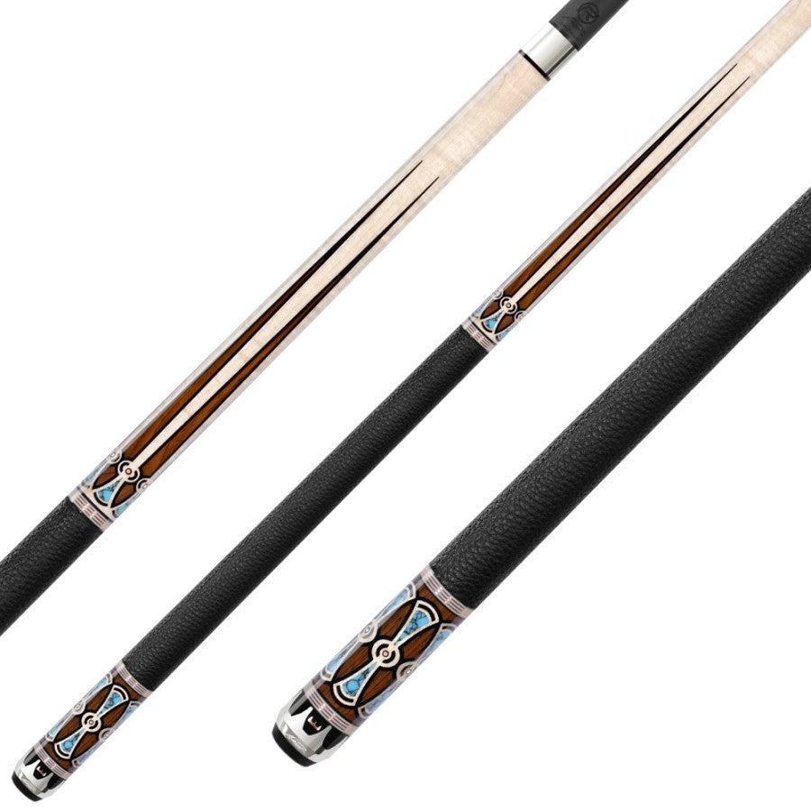 Billardqueue, Pool, Predator Throne 3-2, Uni-Loc, Centro Oberteil, schwarzer dünner Ring, 12,4 mm UL