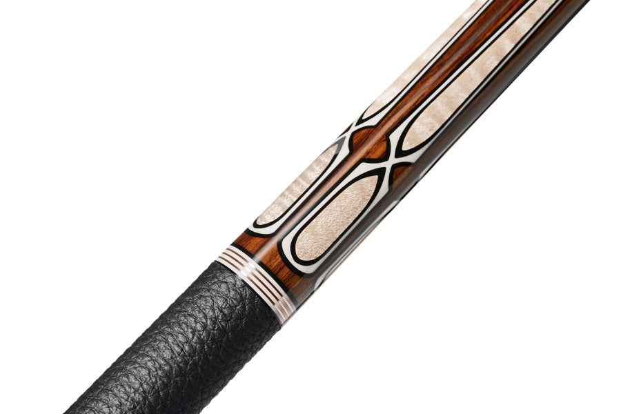 Billardqueue, Pool, Predator Throne 3-3, Uni-Loc, Centro Oberteil, schwarzer dünner Ring, 12,4 mm UL