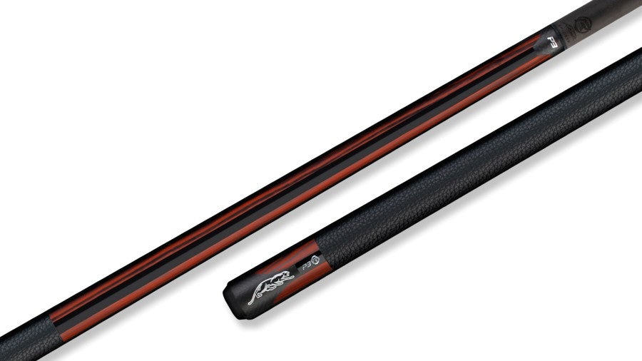 Billardqueue, Pool, Predator P3 Revo Red Tiger LL, Uni-Loc, Z-3 Oberteil, schwarzer dünner Ring, 30 inch UL
