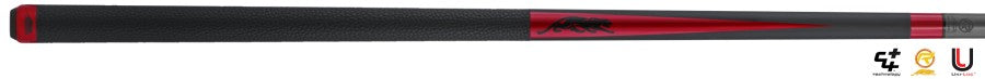 Billardqueue, Pool, Predator SP2 Metallic Red 1, Uni-Loc, 314-3 Oberteil, schwarzer Ring, UL