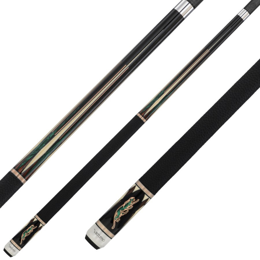 Billardqueue, Pool, Predator Virtuoso BLK GRN LL, Uni-Loc, Revo Oberteil, Black Vault Plate, 12,4 mm UL