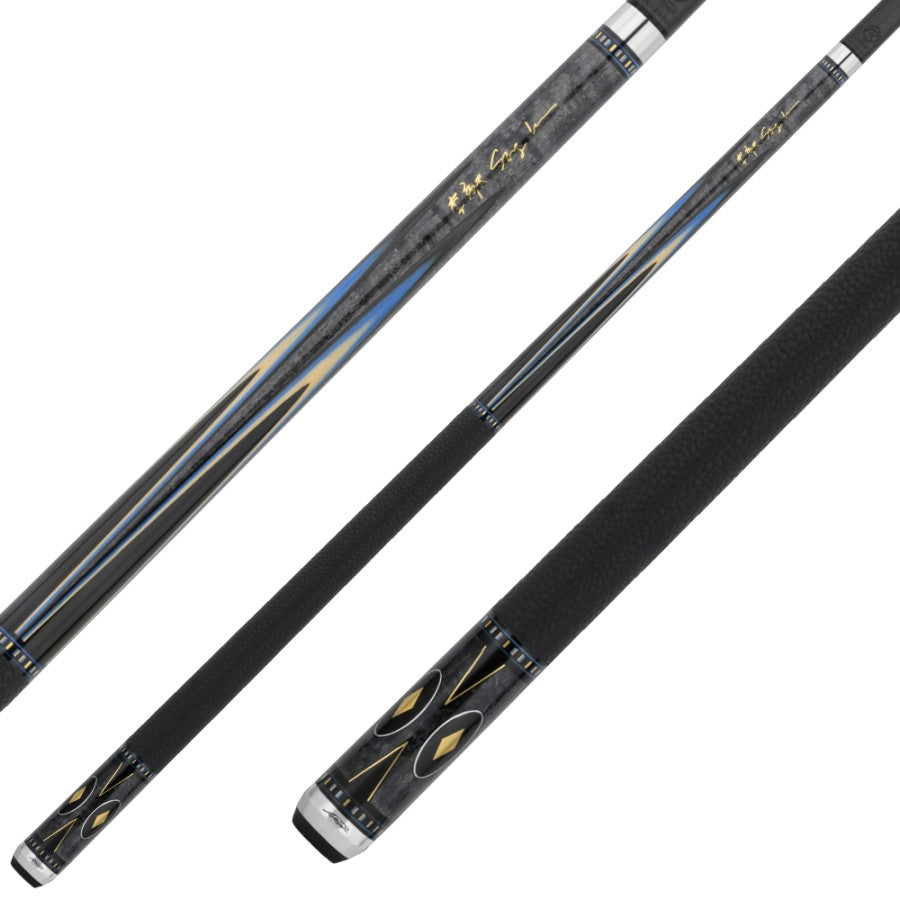 Billardqueue, Pool, Predator Sang Lee Series 2 SE, Radial, Centro Oberteil, schwarzer dünner Ring, 12,4 mm RAD