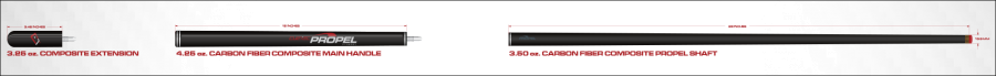 Billardqueue, Pool, Cuetec Jump Cynergy Propel, red, Schnellverschluss