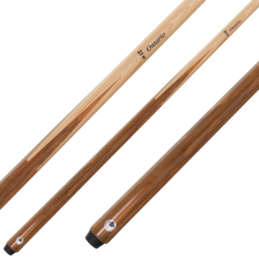 Billardqueue "Classic Ontario", schwarzes Logo, einteilig, Pool, Klebeleder