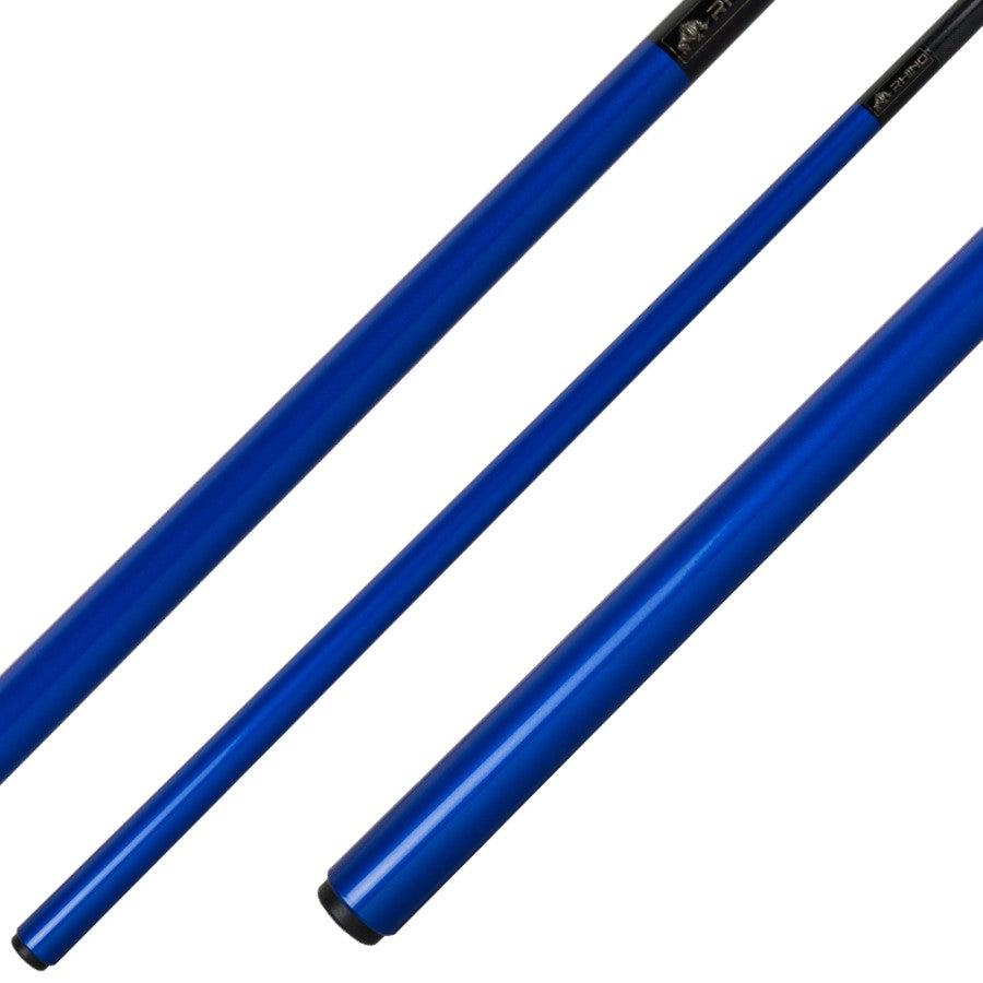 Billardqueue, Pool, RHINO Carbon, blau, einteilig, Klebeleder