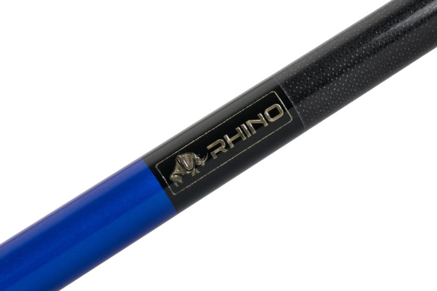 Billardqueue, Pool, RHINO Carbon, blau, einteilig, Klebeleder