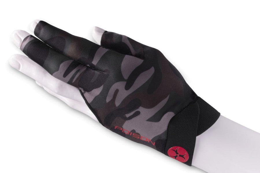 Handschuh, Poison Camo 3-Finger, schwarz-grün, für linke Hand, S&M