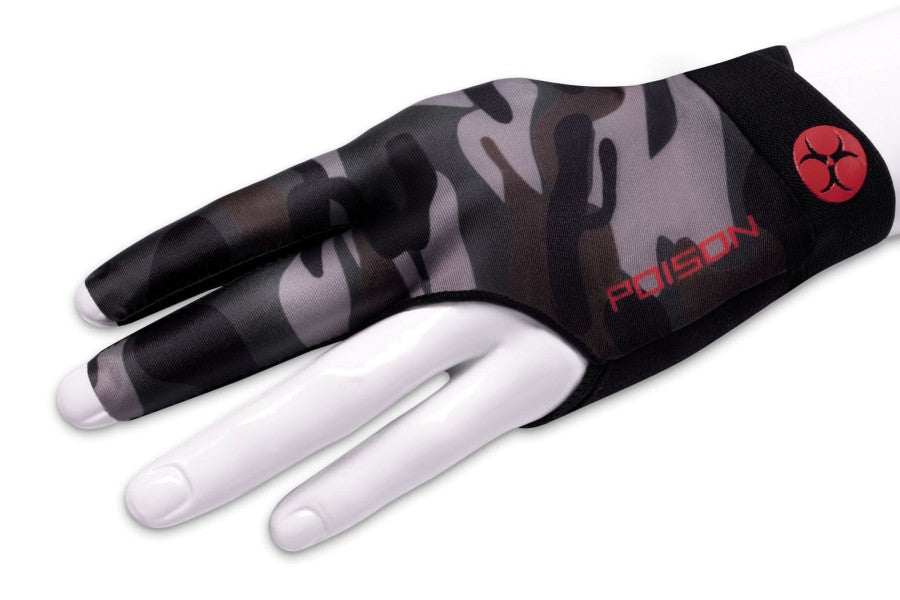 Handschuh, Poison Camo 3-Finger, schwarz-grün, für linke Hand, S&M