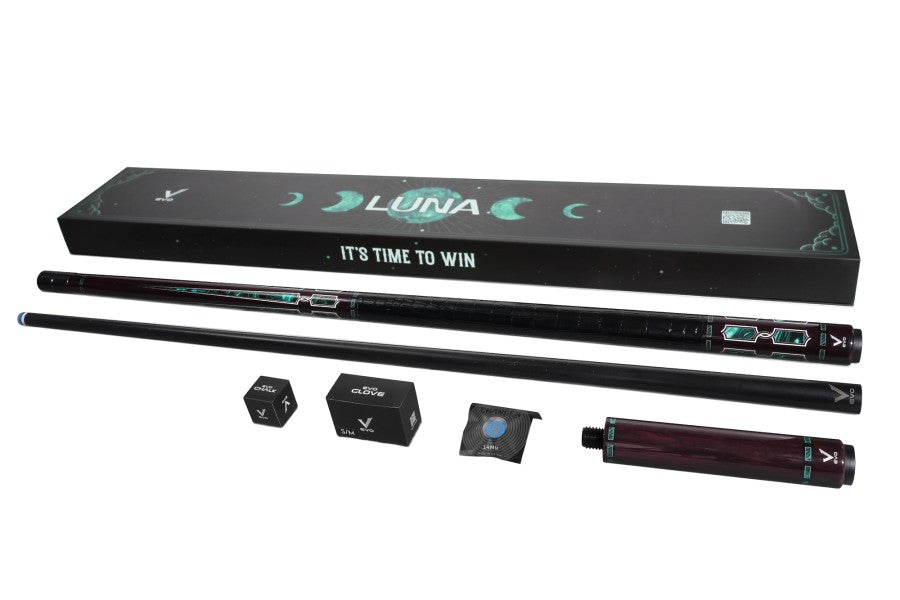 Billardqueue, Pool, EVO Luna Maxbing Edition, Malachite Eclipse Komplettset, 12.5mm, 3/8x10