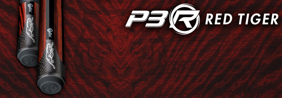 Billardqueue, Pool, Predator P3 Revo Red Tiger NW, Uni-Loc, 314-3 Oberteil, schwarzer Ring, UL