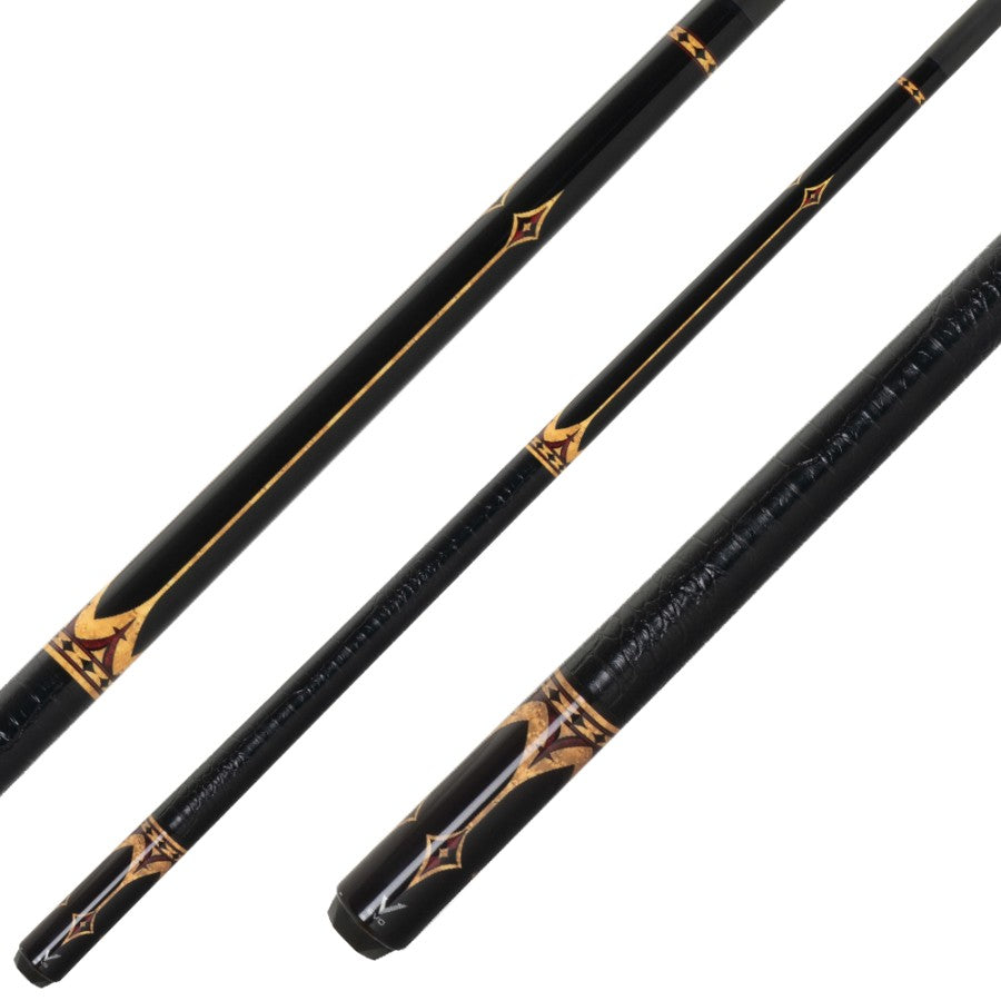 Billardqueue, Pool, EVO Crown Maxbing Edition, Royal Black Leather Komplettset, 12.5mm, Radial