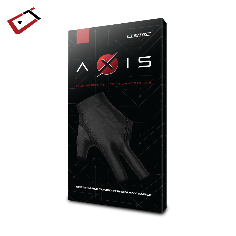 Handschuh, Cuetec Axis, 3-Finger, Noir Edition, für linke Hand, XL