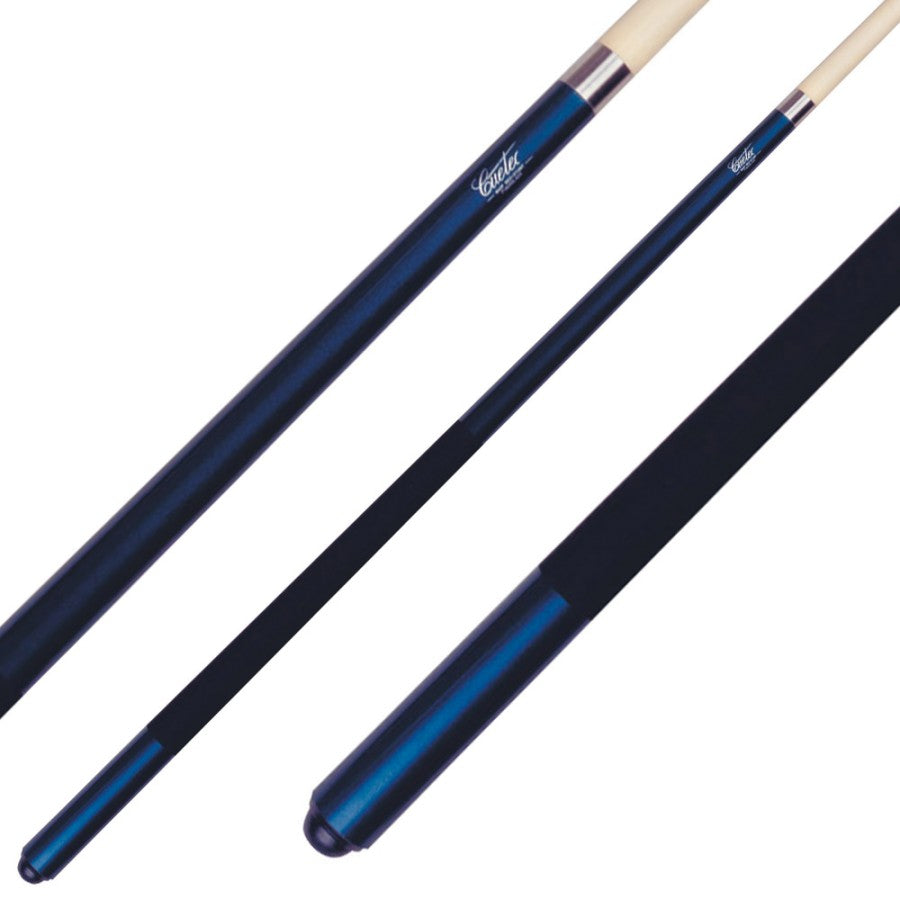 Billardqueue, Pool, Cuetec CMF-1 XL, blau, einteilig, Klebeleder