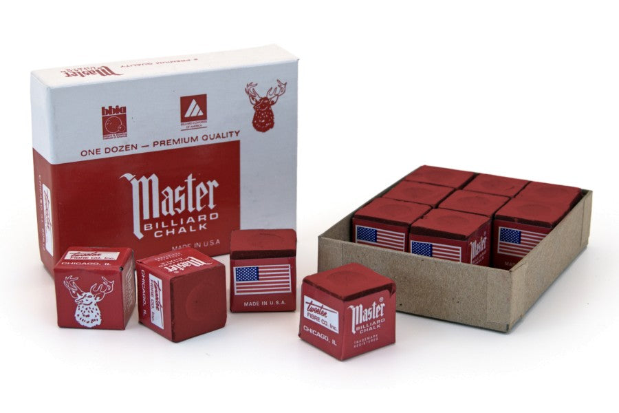 Billard-Kreide, Master, rot, 12er Pack
