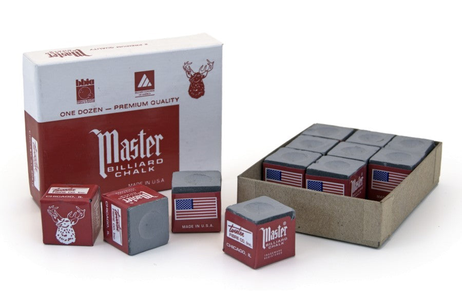 Billard-Kreide, Master, grau, 12er Pack