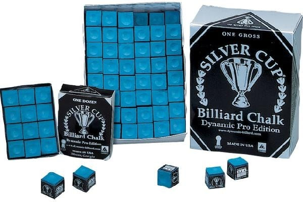 Billard-Kreide, Silver Cup, Dynamic Edition, blau, 144er Pack