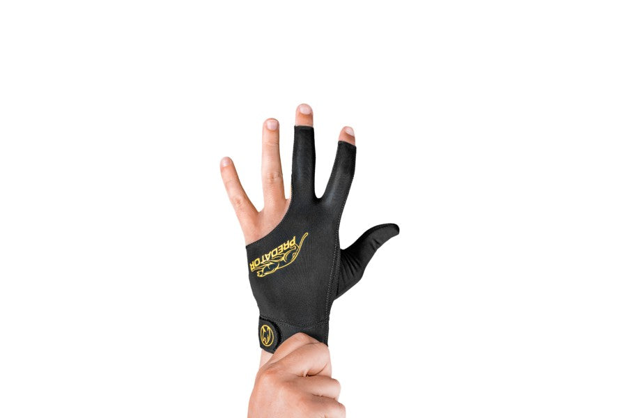 Handschuh, Predator Second Skin, 3-Finger, schwarz-gelb, geschlossener Daumen, für linke Hand, L&XL