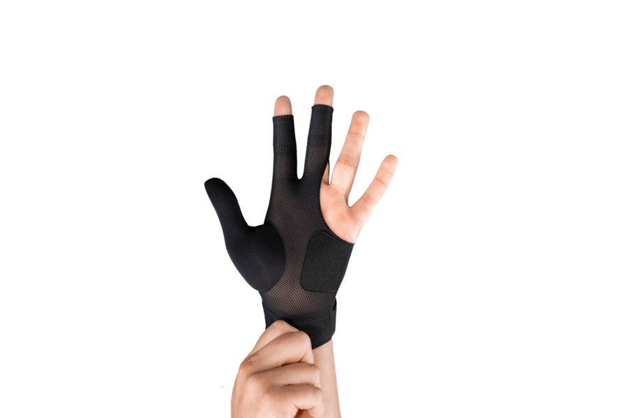 Handschuh, Predator Second Skin, 3-Finger, schwarz-gelb, geschlossener Daumen, für linke Hand, S&M