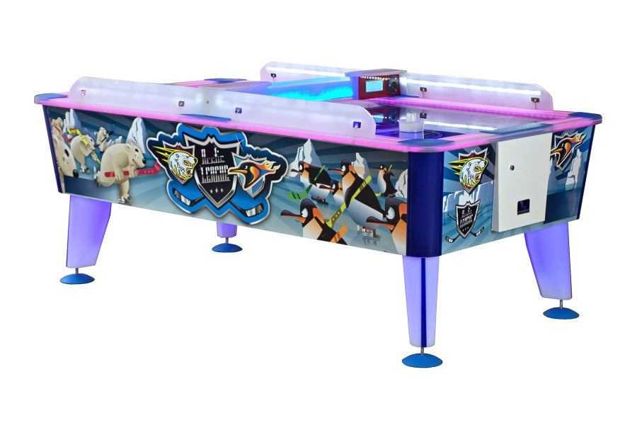 Airhockey, Arctic, 238x128x81 cm, blau/weiß, kommerziell, Mit Münzprüfer