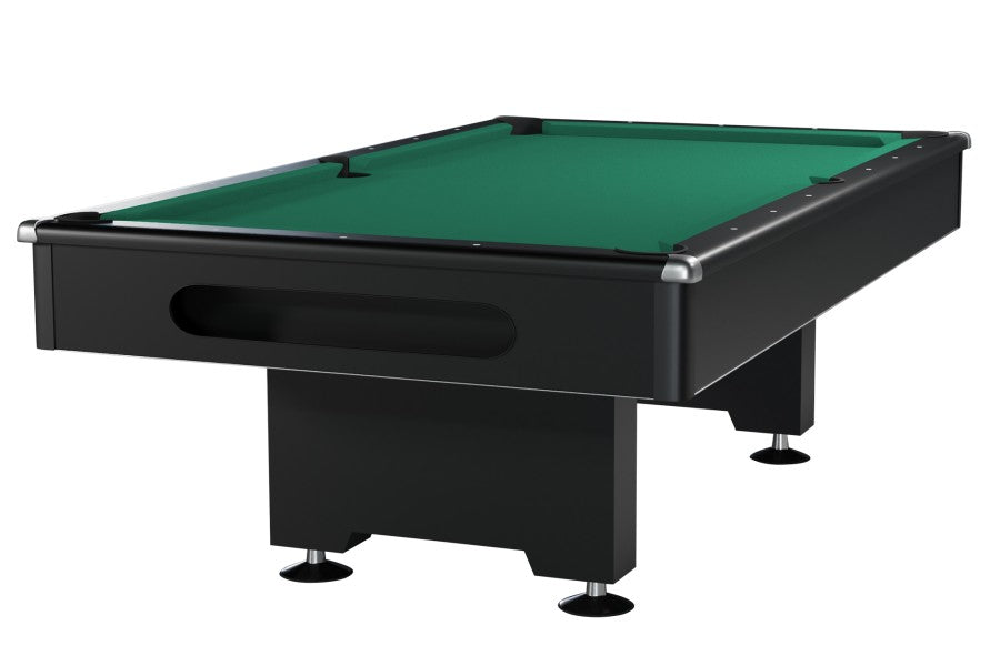Billardtisch, Pool, Eliminator, 8 ft. (Fuß), schwarz, Clubtuch in 4 Farben wählbar (ohne Aufpreis), Clubtuch burgund (ohne Aufpreis)