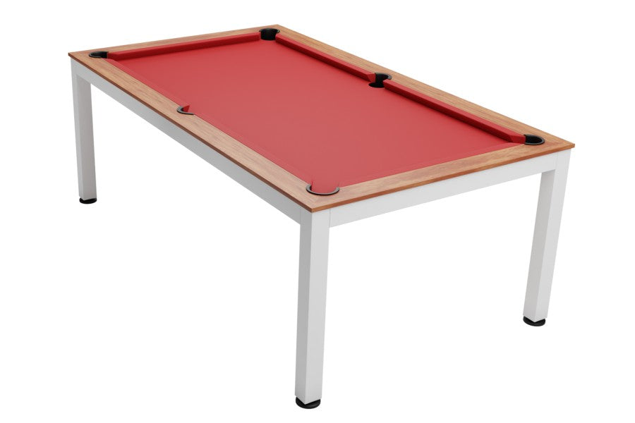Billardtisch / Esstisch, Pool, Vancouver II, 7 ft. (Fuß), weiß/braun, Clubtuch