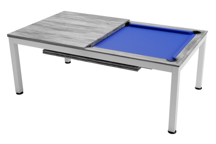 Billardtisch / Esstisch, Pool, Vancouver II, 7 ft. (Fuß), weiß/grau, Clubtuch