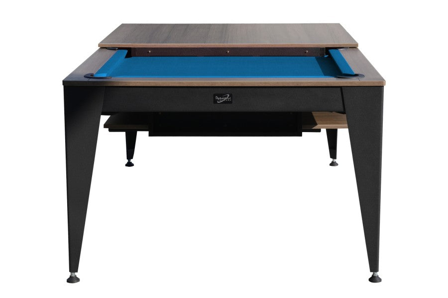 Billardtisch / Esstisch, Pool, Vancouver III, 7 ft. (Fuß), schwarz/braun, blaues Tuch