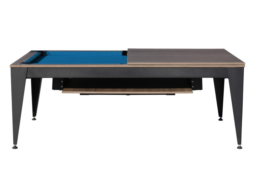 Billardtisch / Esstisch, Pool, Vancouver III, 7 ft. (Fuß), schwarz/braun, blaues Tuch