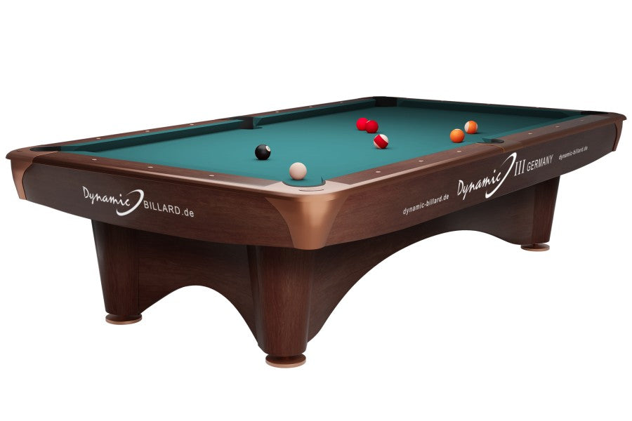 Billardtisch "Dynamic III", 9', braun, Pool, gebraucht, Simonis 860 blaugrün