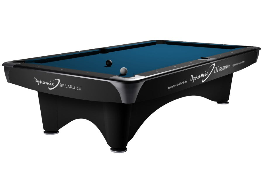 Billardtisch "Dynamic III", 9', matt schwarz, Pool, gebraucht, Simonis 760 royalblau
