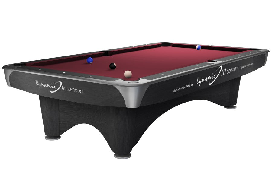 Billardtisch, Pool, Dynamic III, 9 ft. (Fuß), grau, gebraucht, Simonis 760 burgund