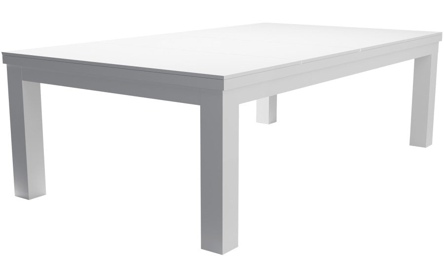Billardtisch / Esstisch, Pool, Rasson Penelope II, inkl. Abdeckplatte, weiß-glänzend, 7 ft., Clubtuch grau