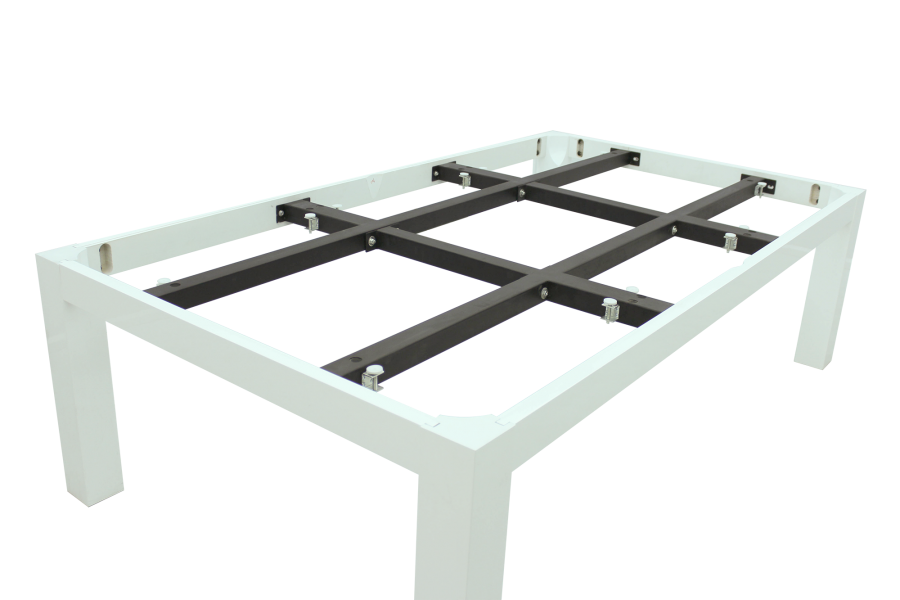 Billardtisch / Esstisch, Pool, Rasson Penelope II, inkl. Abdeckplatte, weiß-glänzend, 7 ft., Clubtuch elektrikblau