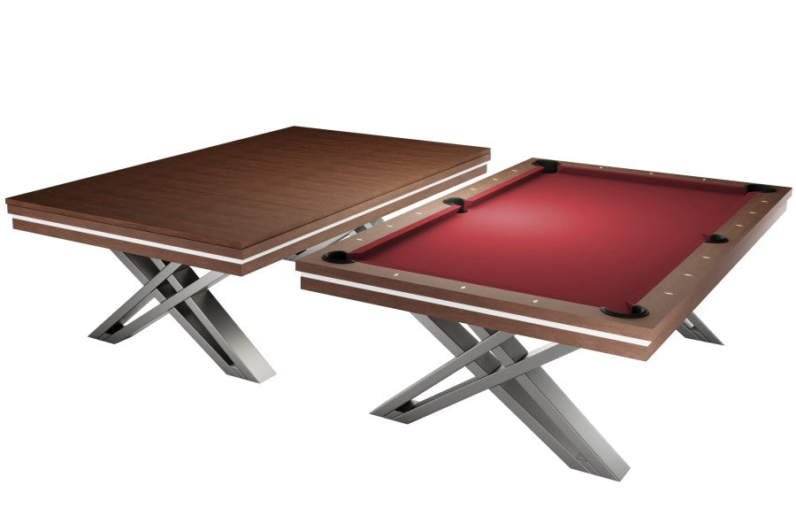 Billardtisch / Esstisch, Pool, Rasson Pierce, 8 ft. (Fuß), walnuss, Simonis 760 rot