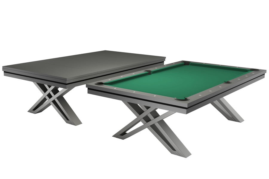 Billardtisch / Esstisch, Pool, Rasson Pierce, 8 ft. (Fuß), dunkelgrau, Clubtuch gelbgrün