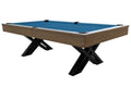 Billardtisch, Pool, X-Con, 8 ft. (Fuß), graue Eiche, Clubtuch elektrikblau