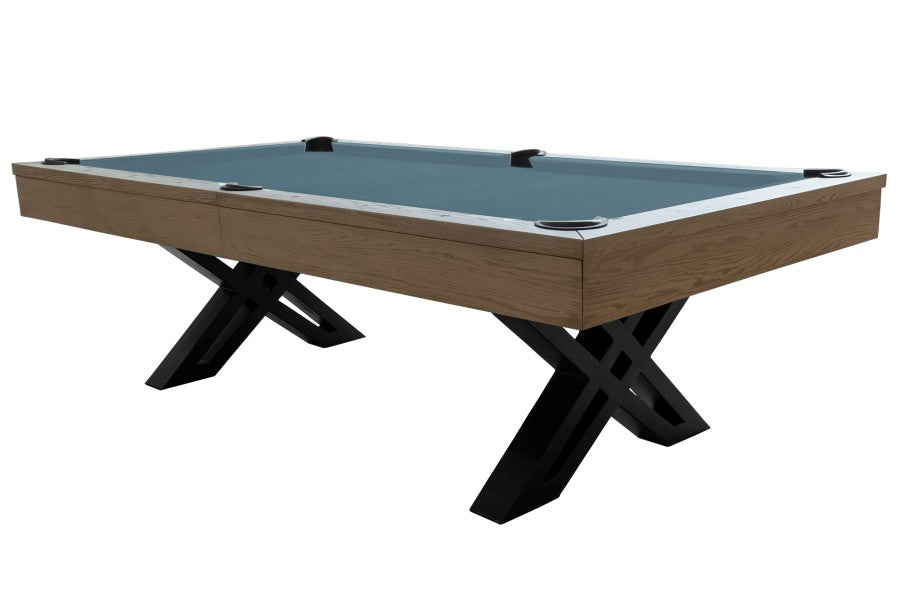 Billardtisch, Pool, X-Con, 8 ft. (Fuß), graue Eiche, Simonis 760 puderblau