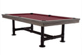 Billardtisch / Esstisch, Pool, Rasson Bedford, grau gebeizt, 7 ft., Simonis 760 burgund