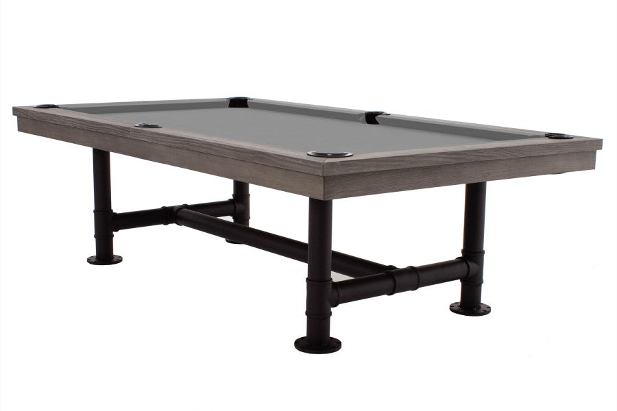 Billardtisch / Esstisch, Pool, Rasson Bedford, grau gebeizt, 8 ft., Clubtuch grau