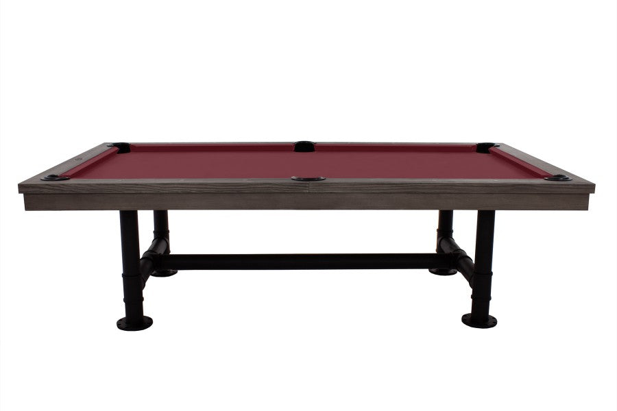 Billardtisch / Esstisch, Pool, Rasson Bedford, grau gebeizt, 8 ft., Simonis 760 puderblau