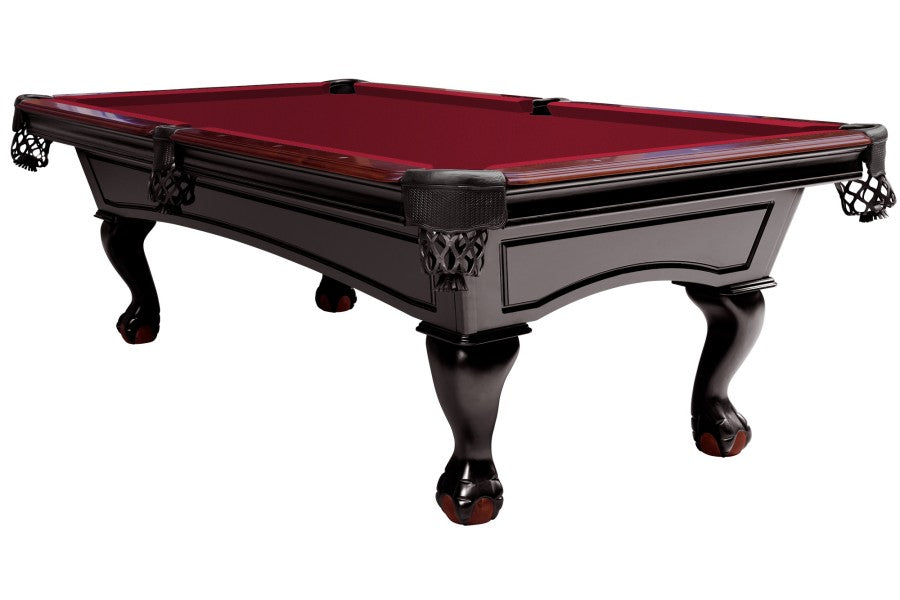 Billardtisch, Pool, Dover, 8 ft. (Fuß), schwarz, Clubtuch burgund
