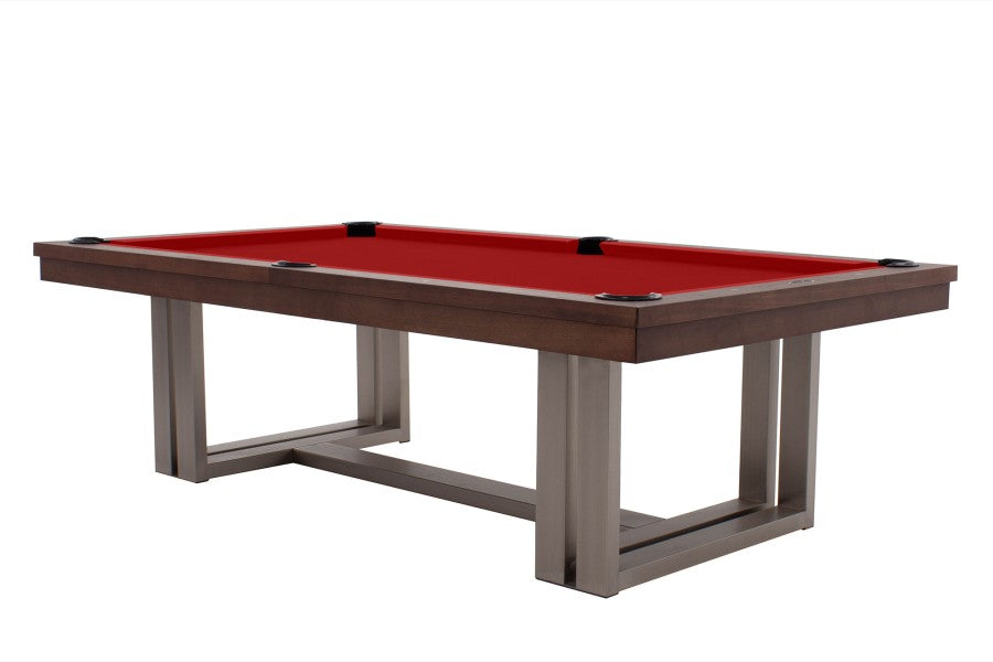 Billardtisch / Esstisch, Pool, Rasson Trillium, 8 ft. (Fuß), walnuss, Simonis 760 rot