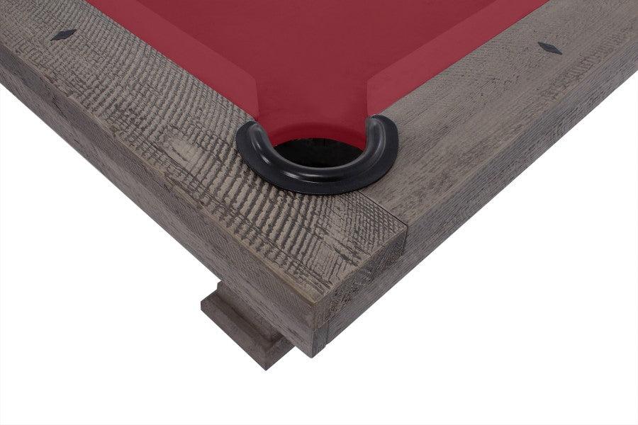 Billardtisch / Esstisch, Pool, Rasson Vienna, 8 ft. (Fuß), gebeiztes Holz mit Grauton-Trübung, Simonis 760 royalblau