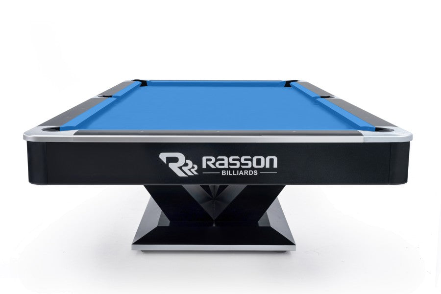 Billardtisch, Pool, Rasson Victory II Plus, 8 ft., schwarz, Ausstellungsstück, Simonis 860 turnierblau